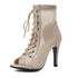 Sexy High Heels Hollow Mesh Sandals for Summer Fashion Comfort Peep Toe Stilettos Jazz Dance Female Shoes Plus Size