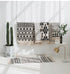 Ethnic Style Woven Linen Cotton Rectangle Rug Mat for Living Room and Bedroom Foot Pad