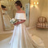 Customized A-Line Wedding Dress Floor-Length Bridal Gown with Off Shoulder Sleeveless Design