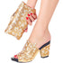 Shoe Bag Set Ladies Rhinestones Fashion Slippers High Heel Party