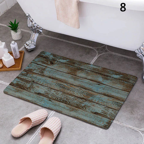 Cartoon Camper Bathroom Doormat Absorbent Indoor Rug Anti-Slip Decorative Floor Mat