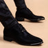Stylish Men's Leather Dress Shoes - Breathable Pointed Toe Formal Footwear for Office, Weddings, and Casual Occasions - Comfortable and Elegant Black Flats for Every Season
