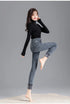 Warm High-Waist Fleece-Lined Skinny Jeans for Women - Perfect for Casual Fall Outfits and Stylish Pencil Pants Looks