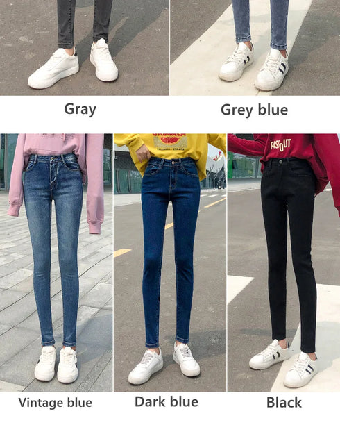 Women’s Classic Retro Skinny Jeans - High Waist Stretch Pencil Trousers for Casual Fall Outfits - Perfect for Homecoming and Everyday Wear