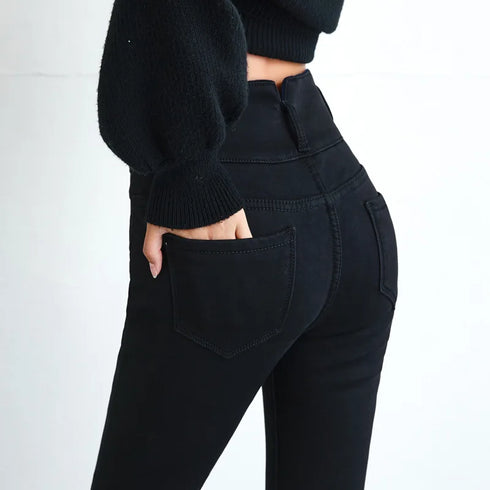 Winter Skinny Stretch Velvet Jeans Pants for Women
