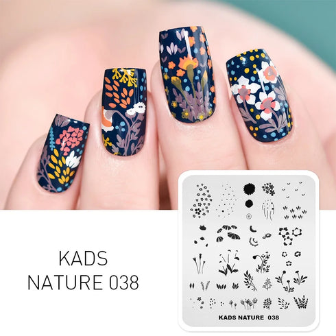 Nature-Inspired Nail Art Stamping Plate Set with Butterfly and Mountain Range Designs for DIY Manicure Enthusiasts