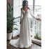 Customized Deep V Neck Straight Wedding Dresses Chiffon Gown