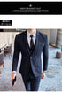 ( Jacket + Vest + Pants ) Prom Groom Tuxedos Male Wedding Suits 3Pcs Set Men's Striped Casual Business Suit