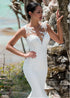 LORIE Sexy Mermaid Wedding Dress Sleeveless Lace Appliqued Gown