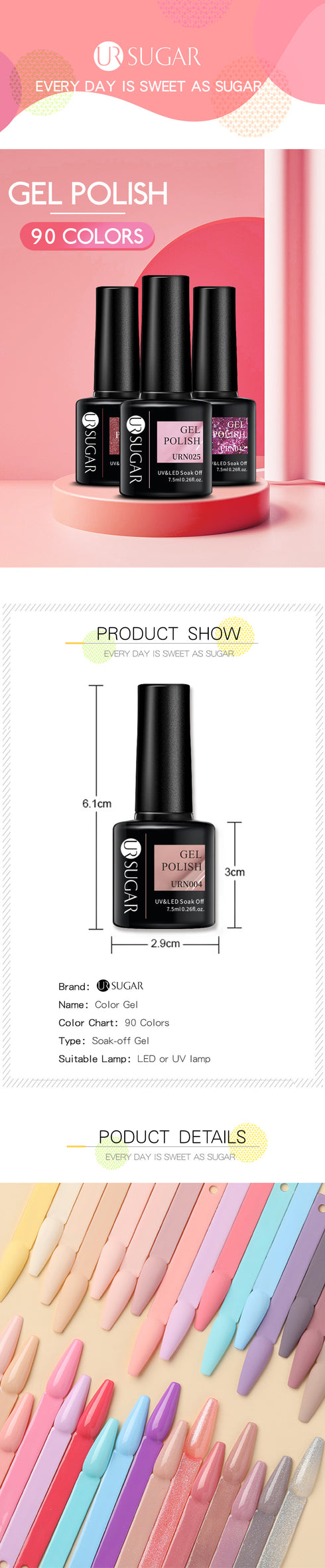 Nail Gel Polish - 7.5ml Semi-permanent Glitter Varnish for Winter Manicure, Eco-friendly and SGS Certified for Lasting Style