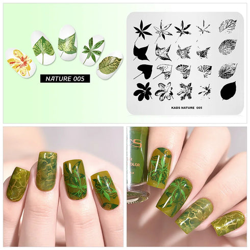 Nature-Inspired Nail Art Stamping Plate Set with Butterfly and Mountain Range Designs for DIY Manicure Enthusiasts