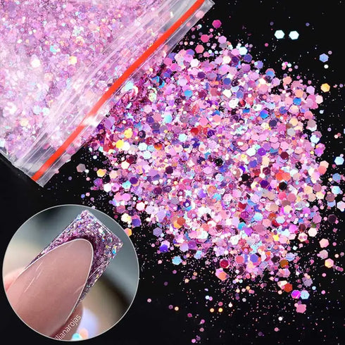 Irregular Glass Nail Glitter Flakes and Sparkly Sequins for 3D Nail Art Decoration – Perfect for Fall Season Nails DIY Manicure