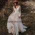 Eightree Vintage Boho Wedding Dresses Long Sleeve Lace Gowns