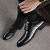 Elegant Handmade Italian Style Retro Leather Oxfords for Men - Perfect Formal Business and Party Footwear in Big Sizes