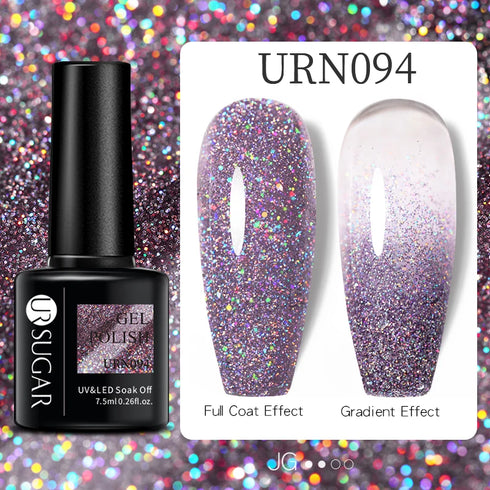 Nail Gel Polish - 7.5ml Semi-permanent Glitter Varnish for Winter Manicure, Eco-friendly and SGS Certified for Lasting Style