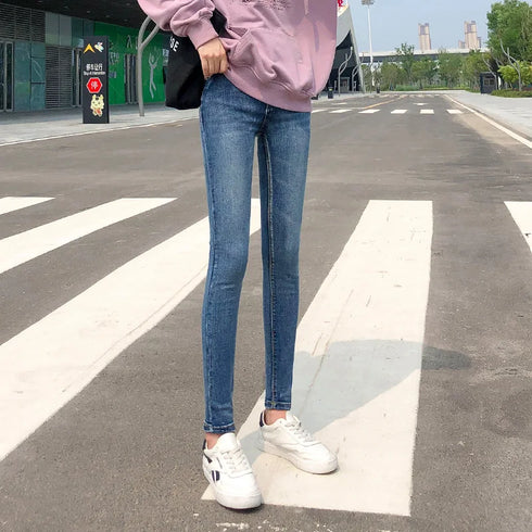 Women’s Classic Retro Skinny Jeans - High Waist Stretch Pencil Trousers for Casual Fall Outfits - Perfect for Homecoming and Everyday Wear