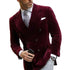 Men's Elegant Double Breasted Velvet Blazer Dinner Jacket Suit Coat