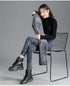 Warm High-Waist Fleece-Lined Skinny Jeans for Women - Perfect for Casual Fall Outfits and Stylish Pencil Pants Looks