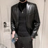 Stylish Slim Fit PU Leather Blazer Jackets for Men - Casual Business Suit Coats in 4XL Size for Autumn and Winter Wear