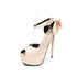 Elegant Peep Toe Platform High Heels Pumps for Women - Stylish Wedding Shoes with Stiletto Heels & Slingback Design Perfect for Brides and Special Occasions