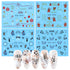 Winter Wonderland Nail Art Stickers with Snowflakes, Cute Santa, Snowman, and Winter Birds for Festive Manicure Decoration - 4pcs Set of Water Transfer Sliders and Temporary Tattoos