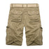 Summer Mens Knee Length Cotton Cargo Shorts Casual Bermuda Trousers