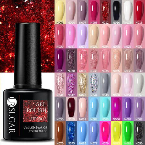 Glittery Gel Nail Polish for Eye-Catching Halloween Nails – 7.5ML Semi-Permanent UV LED Varnish for Stunning Nail Art and Manicure