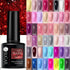 Glittery Gel Nail Polish for Eye-Catching Halloween Nails – 7.5ML Semi-Permanent UV LED Varnish for Stunning Nail Art and Manicure