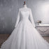 Muslim Wedding Dress Elegant High Neck Princess Bride Gown