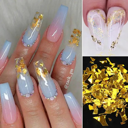 Irregular Glass Nail Glitter Flakes and Sparkly Sequins for 3D Nail Art Decoration – Perfect for Fall Season Nails DIY Manicure