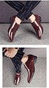 Men's Pointed Toe Patent Leather Dress Shoes - Elegant Lace-Up Styles for Weddings and Business Events