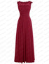 Bridesmaid Dress A-Line Chiffon Beading Applique Backless Floor Length Evening Dress