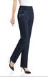 Autumn Casual Loose Fit Straight Leg Jeans for Middle-Aged Women with Pocket Embroidery - Perfect for Fall Outfits with Jeans and Everyday Style