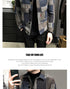 Men's Casual Lapel Hoodless Jacket - Slim Fit Plaid Woolen Coat for Autumn and Winter Fashion