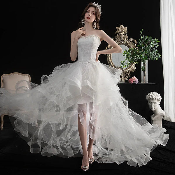 Strapless Wedding Dress with Train for Sweet Brides