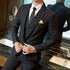 Slim Fit Plaid Wedding Suit 3pc Set for Men Formal Business Attire