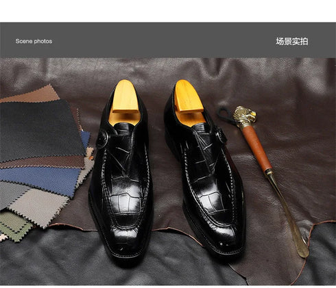 Elegant Designer Men's Formal Loafers - Classic Leather Business Shoes for Office and Valentine Gifts