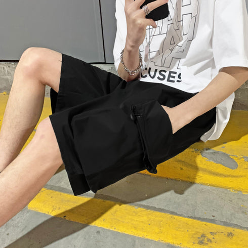 Men Casual Shorts Solid Leisure Summer Oversize Multi-pockets Cargo Trousers Streetwear