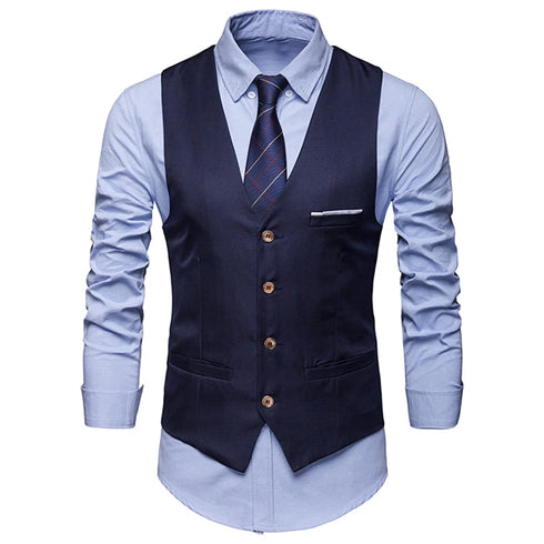 Slim Fit Men's Business Formal Waistcoat Sleeveless Vest