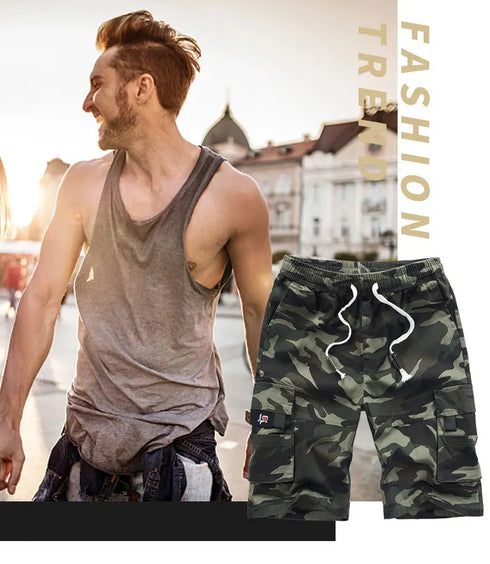 Men's Cargo Shorts Combat Plus Big Size Capris for Summer