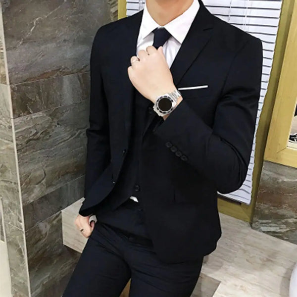 Mens Korean Slim Blazer Suit Office Jacket Plus Size Wedding