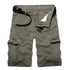 Summer Mens Knee Length Cotton Cargo Shorts Casual Bermuda Trousers