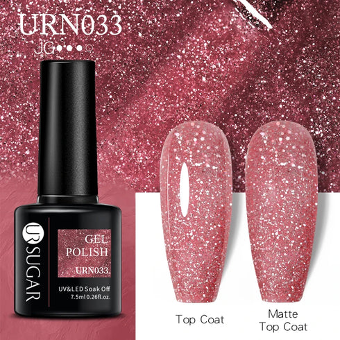 Nail Gel Polish - 7.5ml Semi-permanent Glitter Varnish for Winter Manicure, Eco-friendly and SGS Certified for Lasting Style