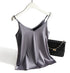 Spaghetti Strap Satin Silk Tank Top Women Sleeveless Halter V Neck Camisole Summer Casual Cami