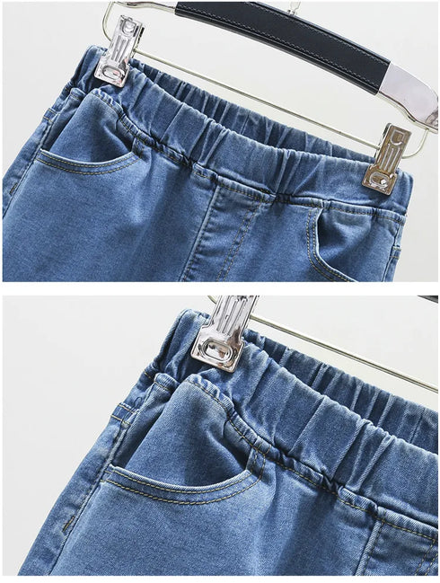 Vintage High Waist Stretch Skinny Jeans for Women – Trendy Pencil Pants with Elastic Band, Perfect for Fall Outfits and Casual Wear, Available in Plus Sizes 5XL and 6XL