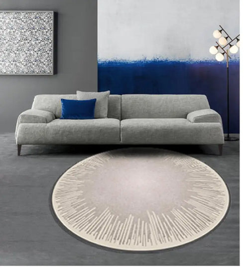 Modern Geometric Round Carpet for Living Room Bedroom and Hallway