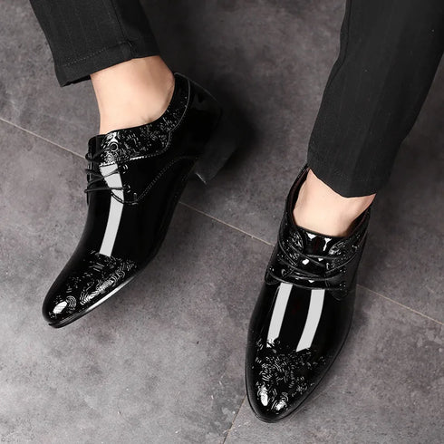 Breathable Leather Oxford Shoes for Men - Formal Business Dress Footwear