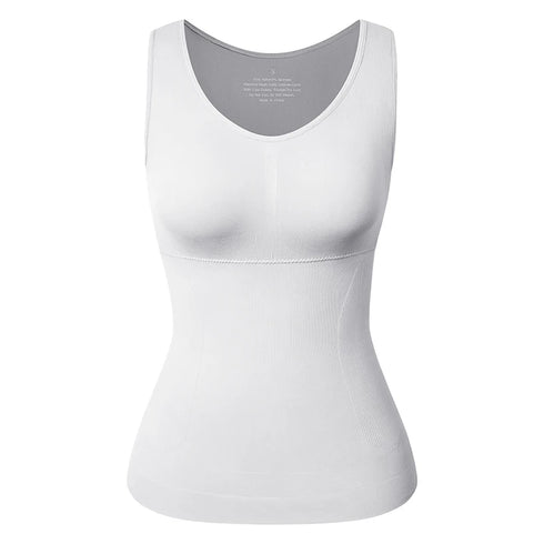 Women’s Slimming Cami Shaper with Built-in Bra for Tummy Control - Comfortable Casual Tank Top for Home, Yoga, and Everyday Wear