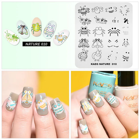 Nature-Inspired Nail Art Stamping Plate Set with Butterfly and Mountain Range Designs for DIY Manicure Enthusiasts