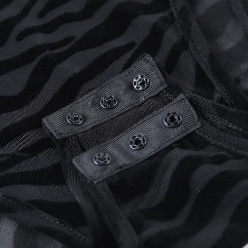 Mesh Transparent Sexy Long Sleeve Bodysuit for Women Party and Club Wear